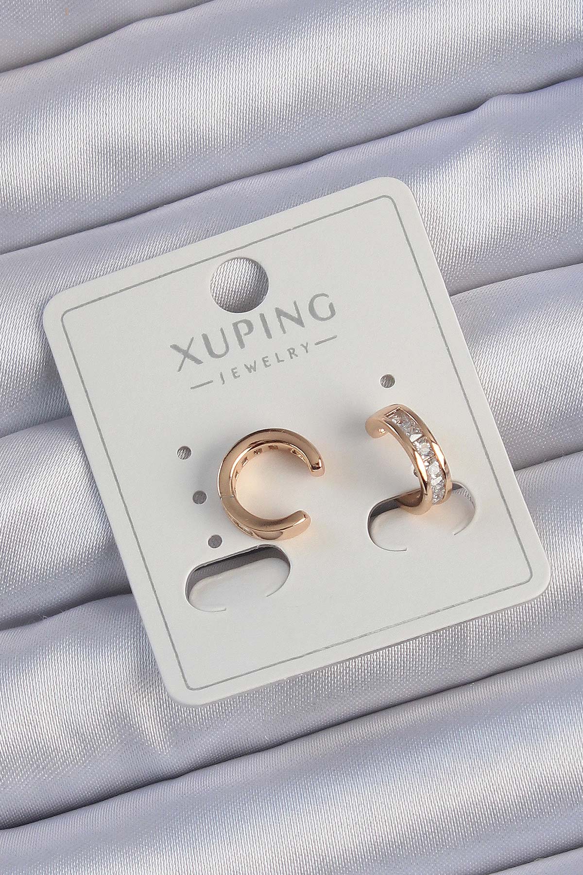 Erb Xuping Rose Renk Zirkon Taş Kaplama Earcuff Küpe